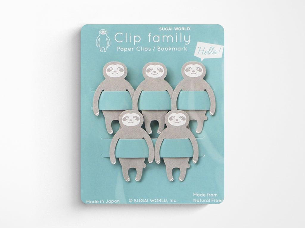 Clip Family Paperclip Bookmarks - Sloth