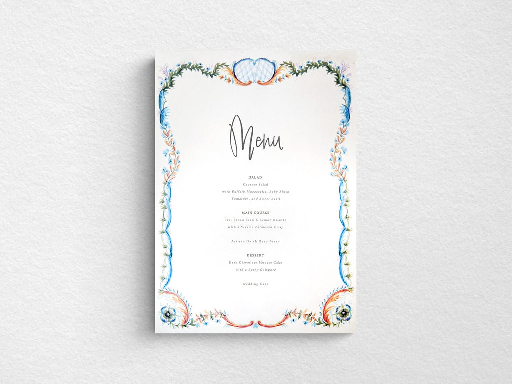 French Menu Hosting Set - Menu Cards + Place Cards