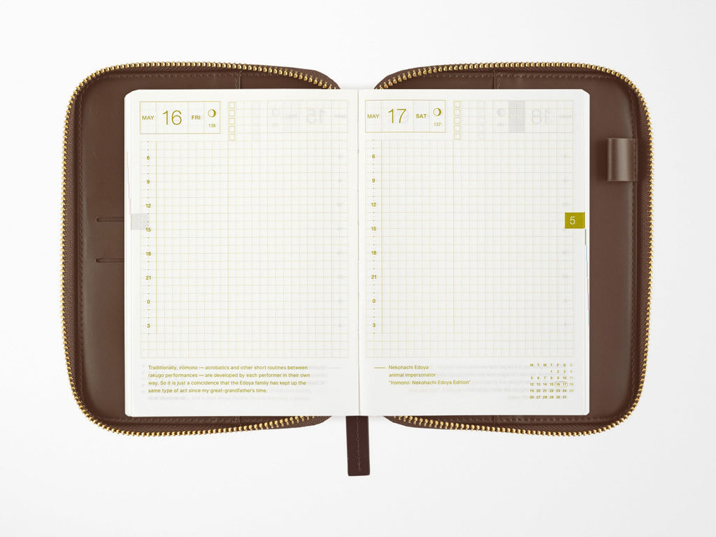 Hobonichi Techo A6 Original Cover - Taut Zipped Cafe au Lait Plaid