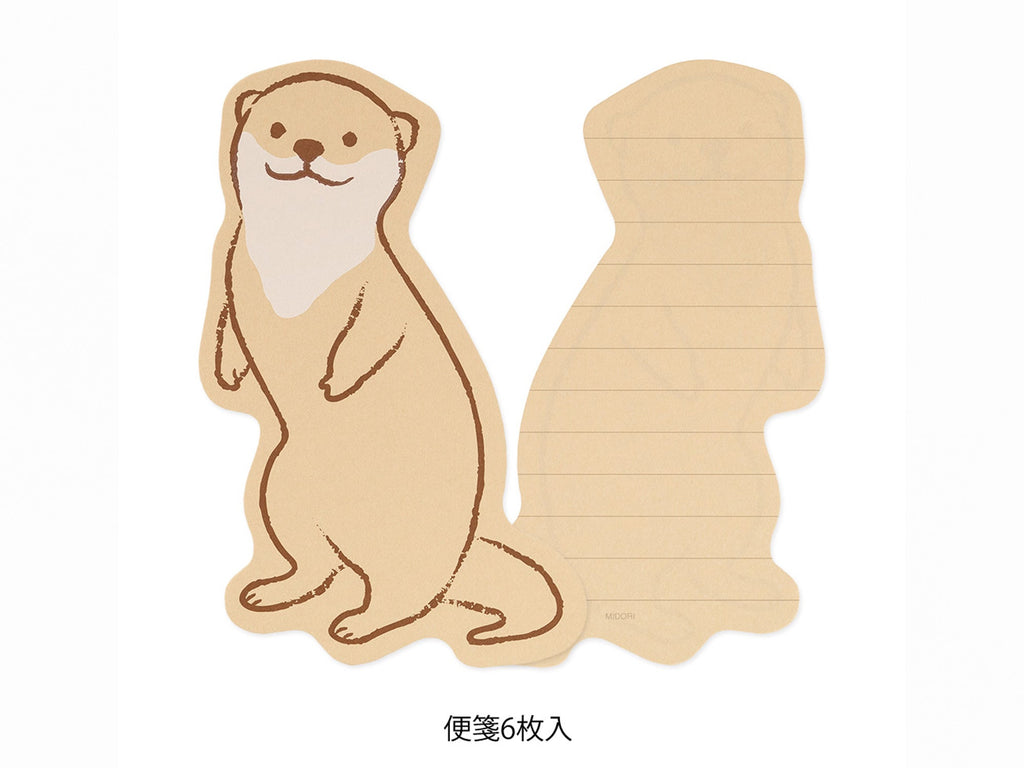 Midori Letter Set Die-Cut Otter