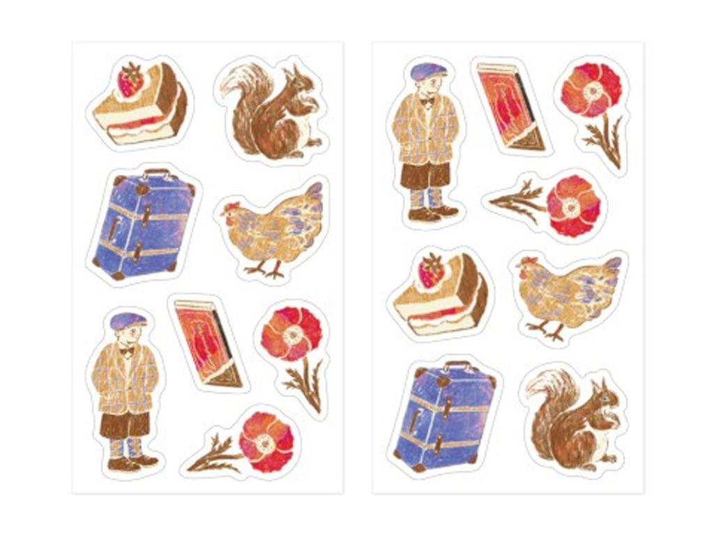 Midori Picture Book Stickers - Brown