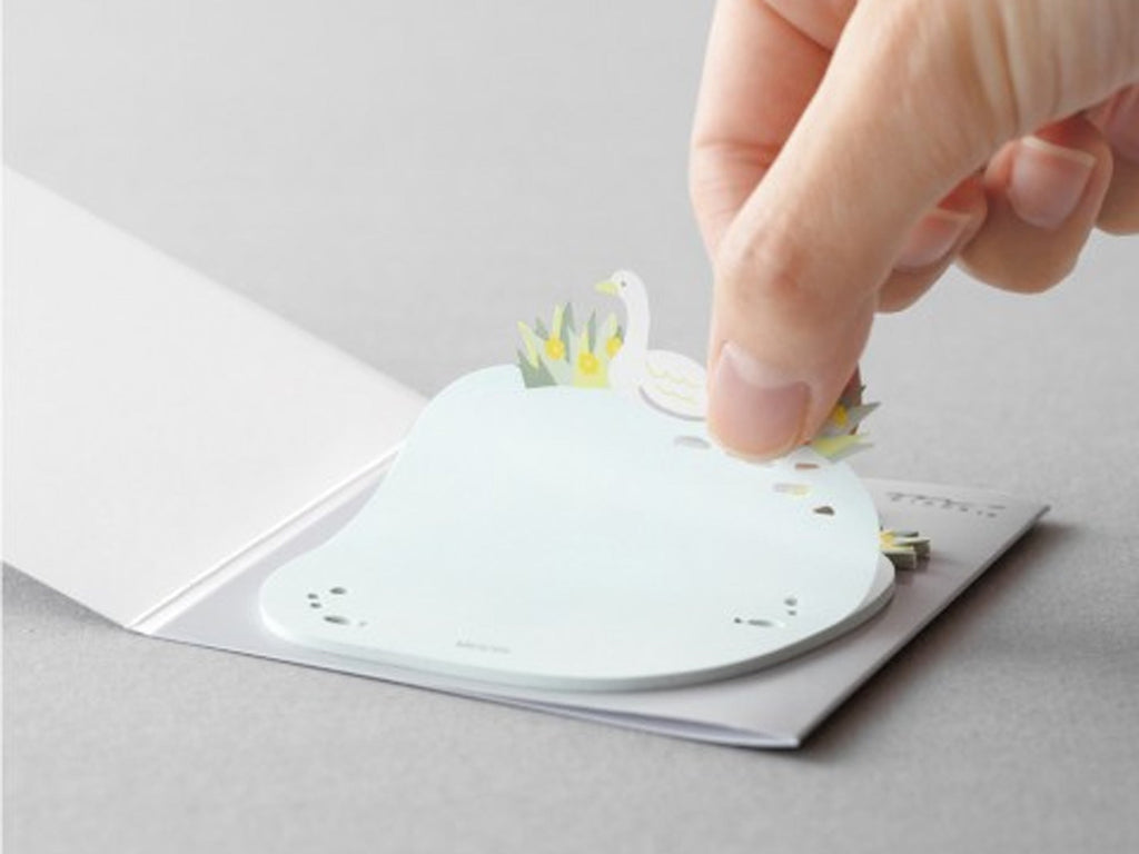 Midori Sticky Notes Die Cut Swans