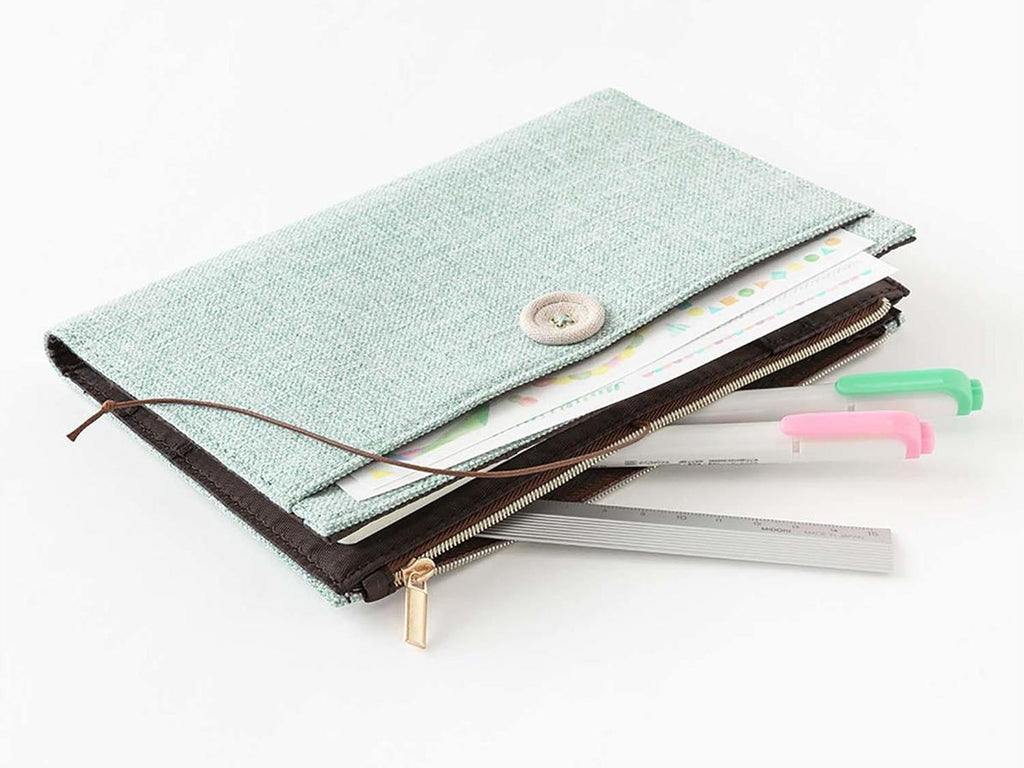 Midori Yuru Log Notebook Cover B6 - Light Blue Cloth