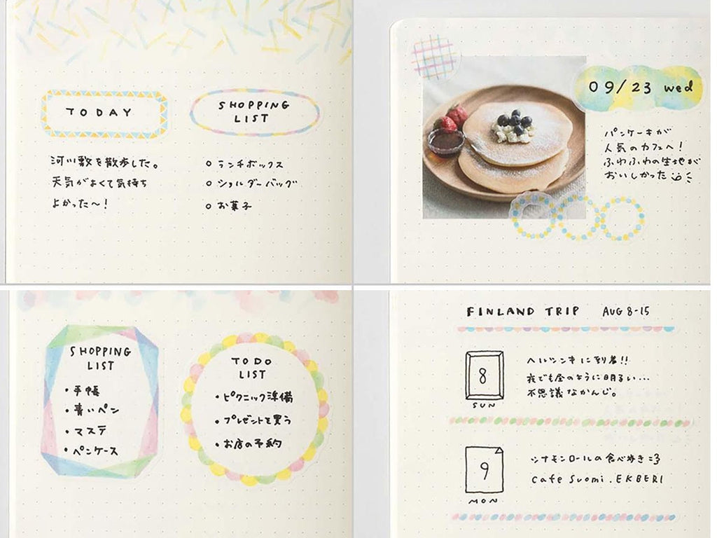 Midori Yuru Log Sticker 2 Sheets - Watercolor