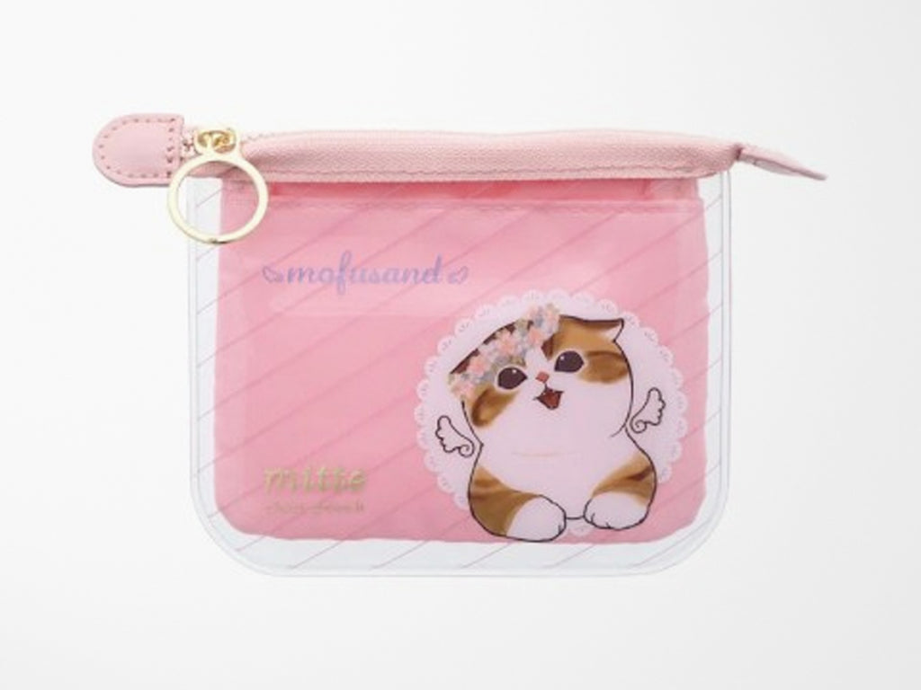 Mofusand Clear Mini Flat Pouch - Angel Nyan