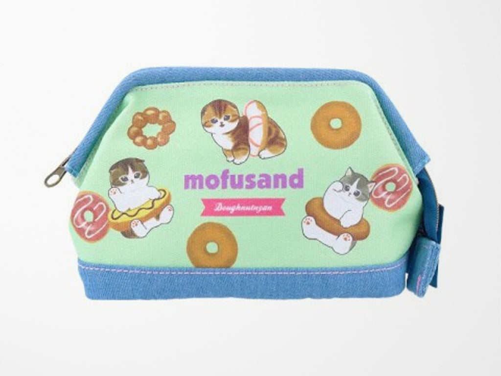 Mofusand Zipper Pouch - Denim Donut Cats