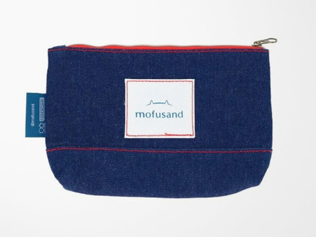 Mofusand Zipper Pouch - Denim Hamburger Cats