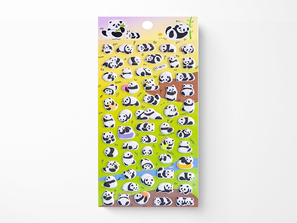 Nekoni Panda Puffy Stickers