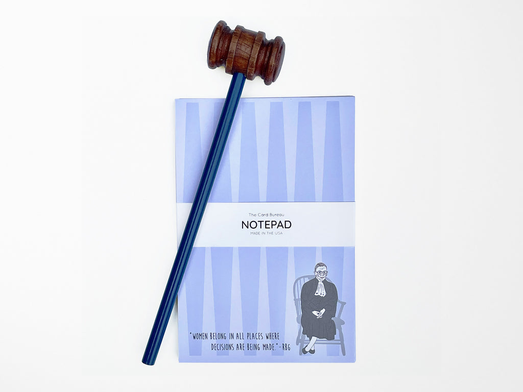 Ruth Bader Ginsburg Notepad & Gavel Pencil Gift Set