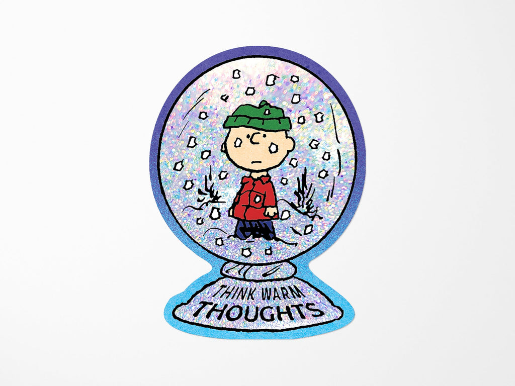 Think Warm Thoughts Charlie Brown Vinyl Sticker