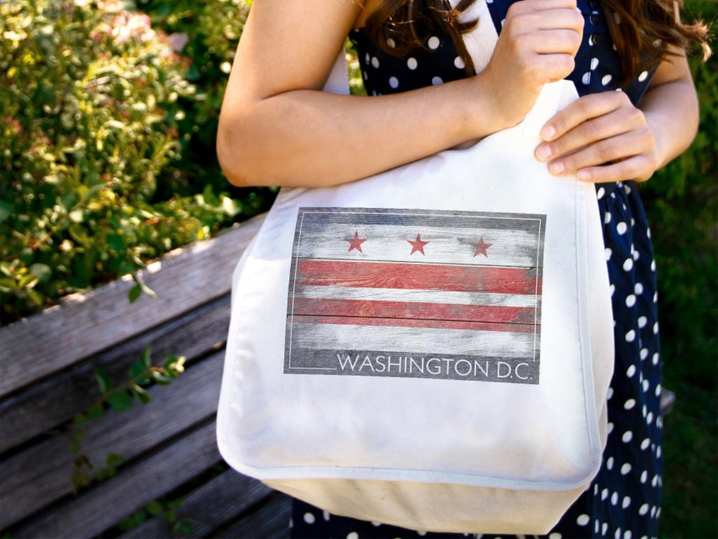 Tote Bag Washington DC Rustic Flag