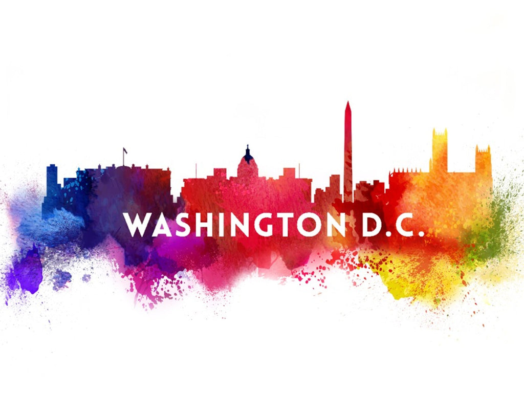 Washington DC Abstract Skyline Matted Print