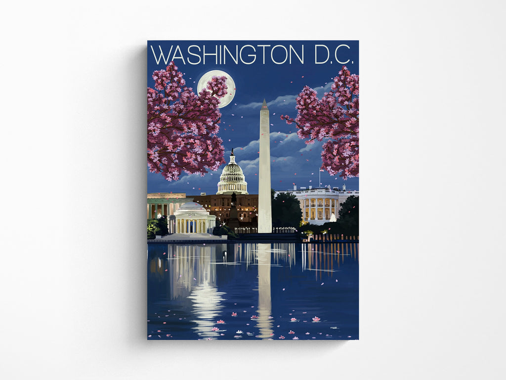 Washington DC Night Scene Lay Flat Notebook