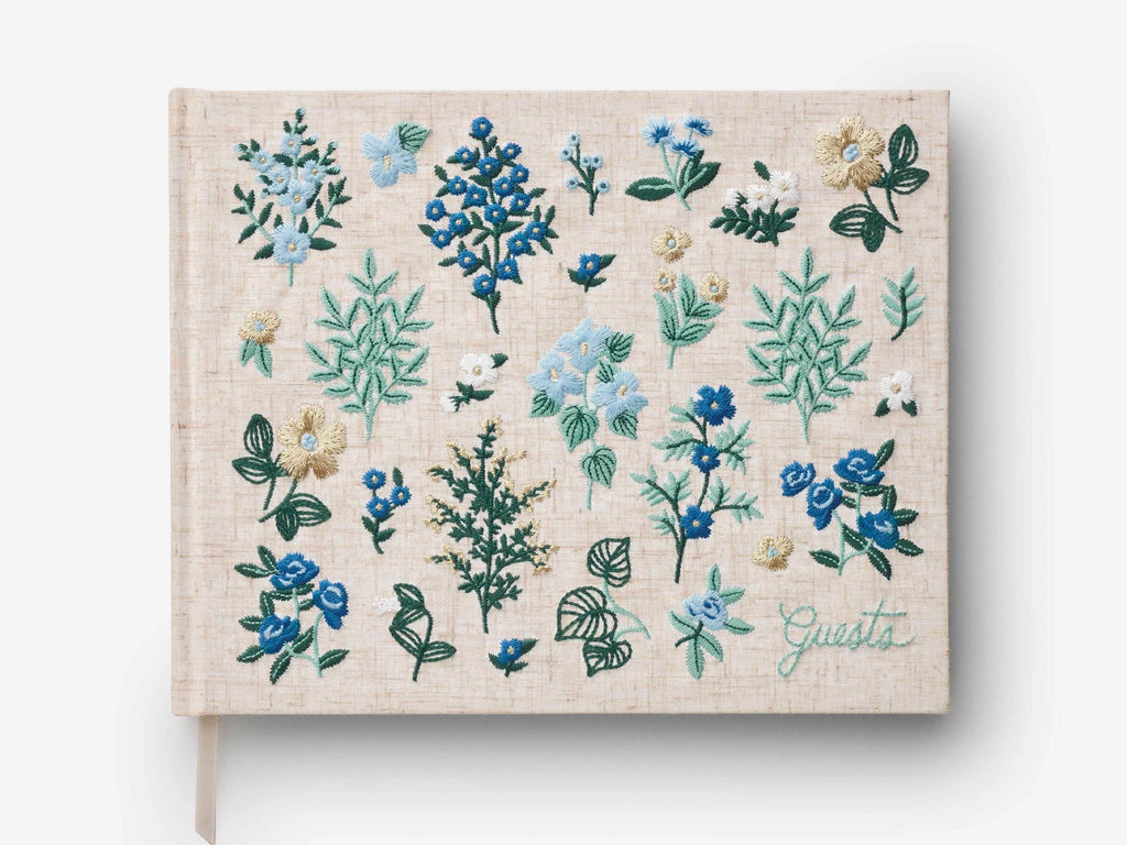 Wildwood Embroidered Fabric Guest Book