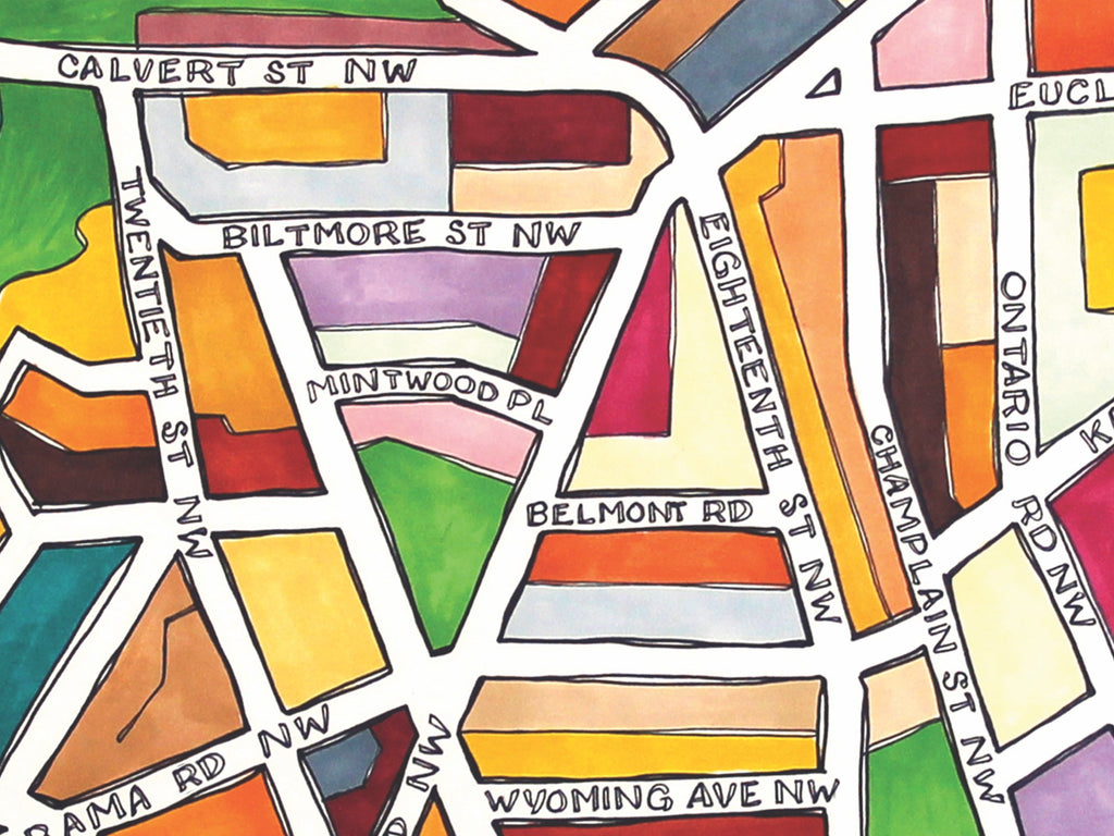 Adams Morgan Art Map Greeting Card