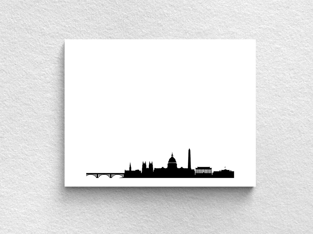 DC Skyline Silhouette Flat Notecards Set of 10