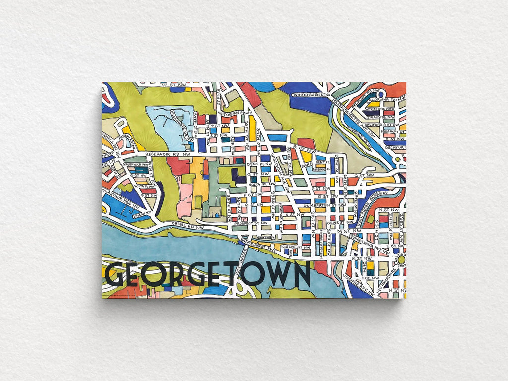 Georgetown Art Map Greeting Card