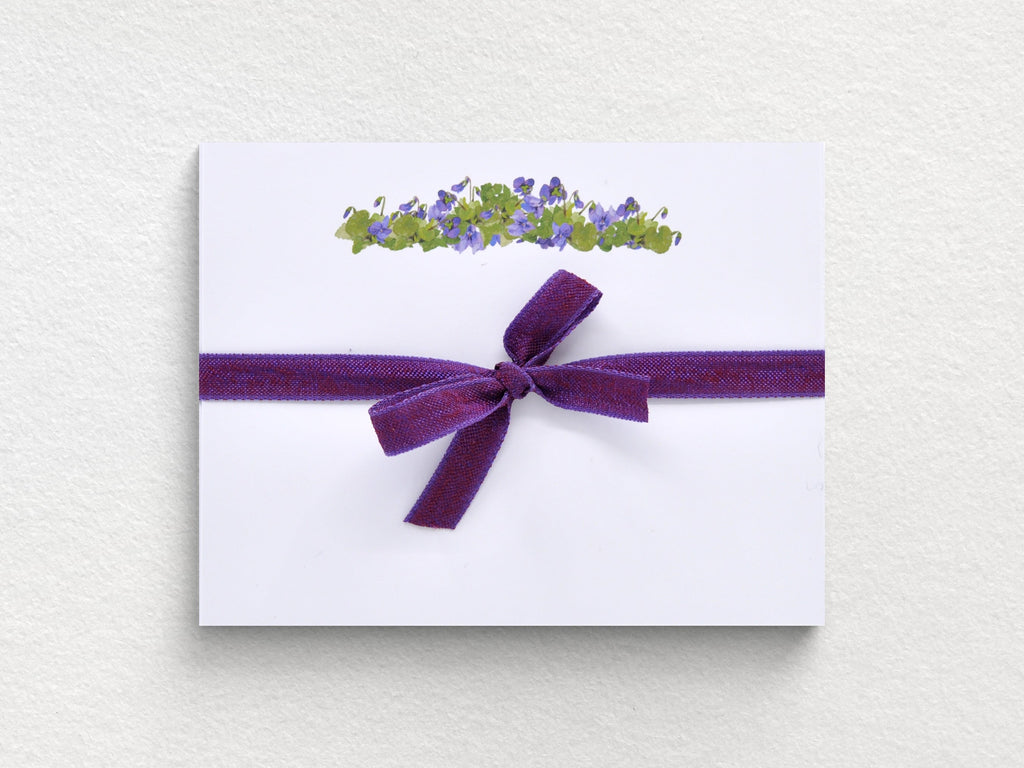 Violet Bouquet Flat Notecards Set of 10