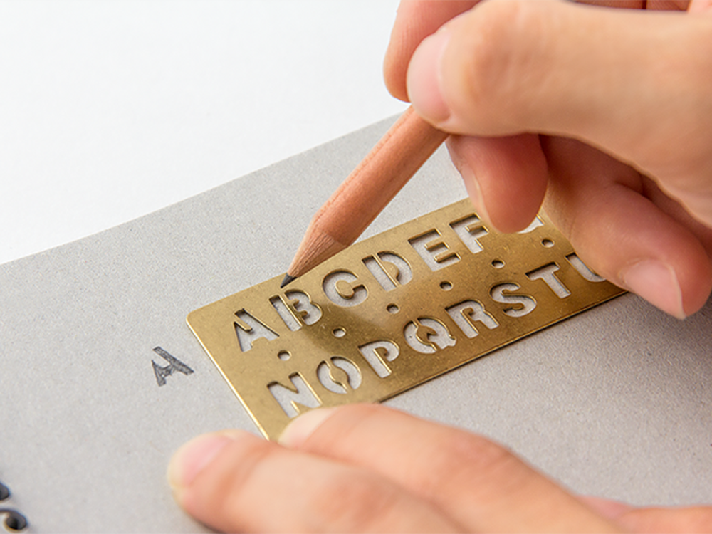 Brass Template Bookmark - Alphabet