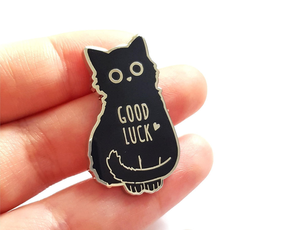 Good Luck Black Cat Enamel Pin