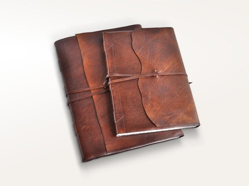 Luxury Old-World Leather Wrap Sketchbook with Amalfi Paper