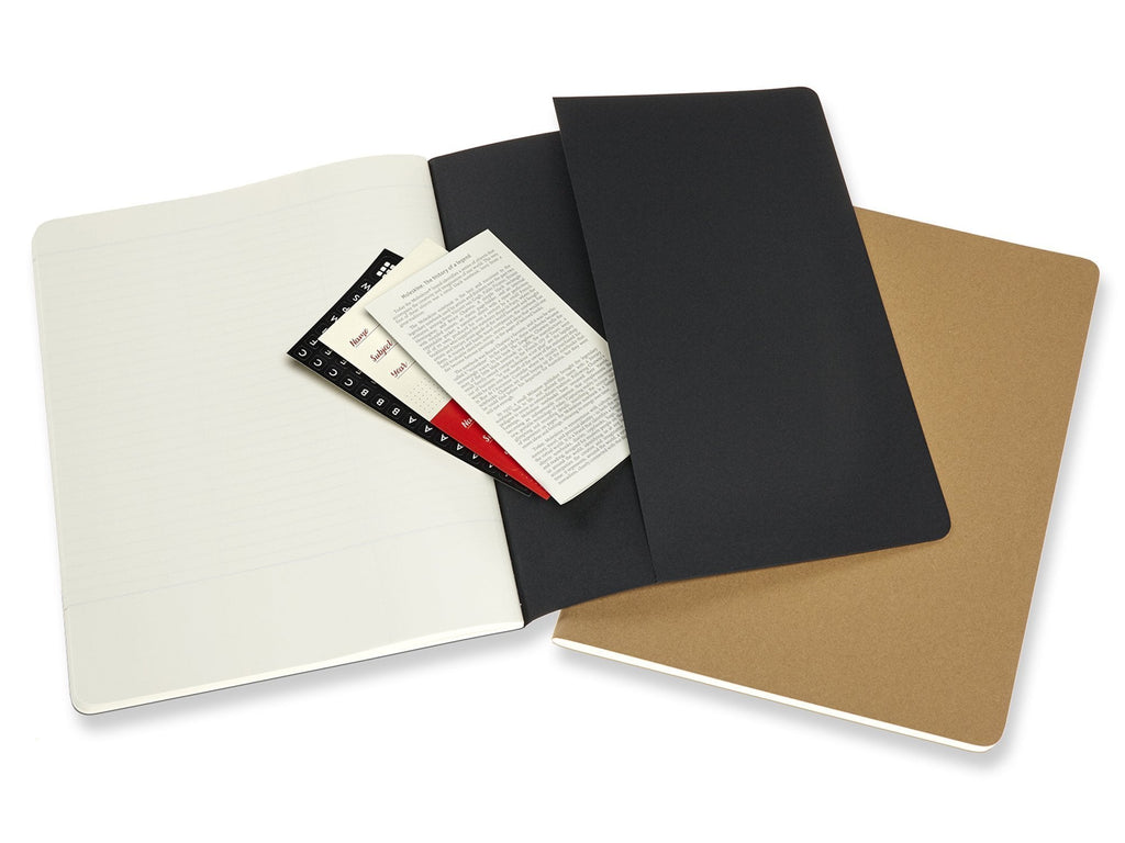 Moleskine Subject Cahier Journals Set of 2 - Black / Kraft